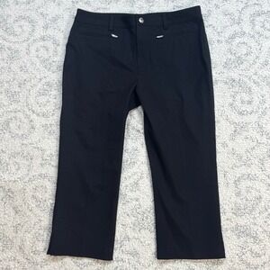 Lauren Ralph Lauren Black Cropped Pants Women's Size‎ 10 Zipper Pockets Career